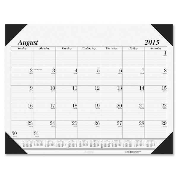 Monthly Academic Desk Calendar, 17 Months (Aug-Dec), 22 X 17